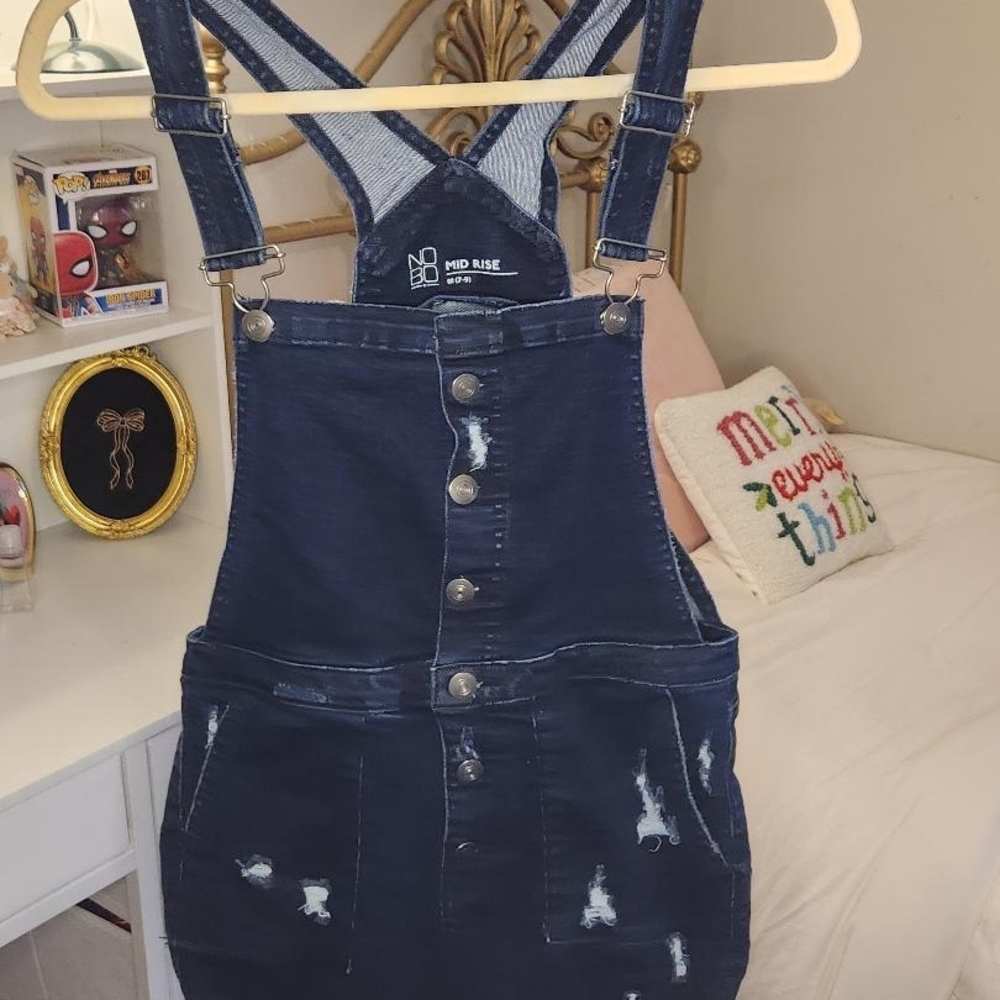 No Boundaries Dark Blue Denim Jumpsuit